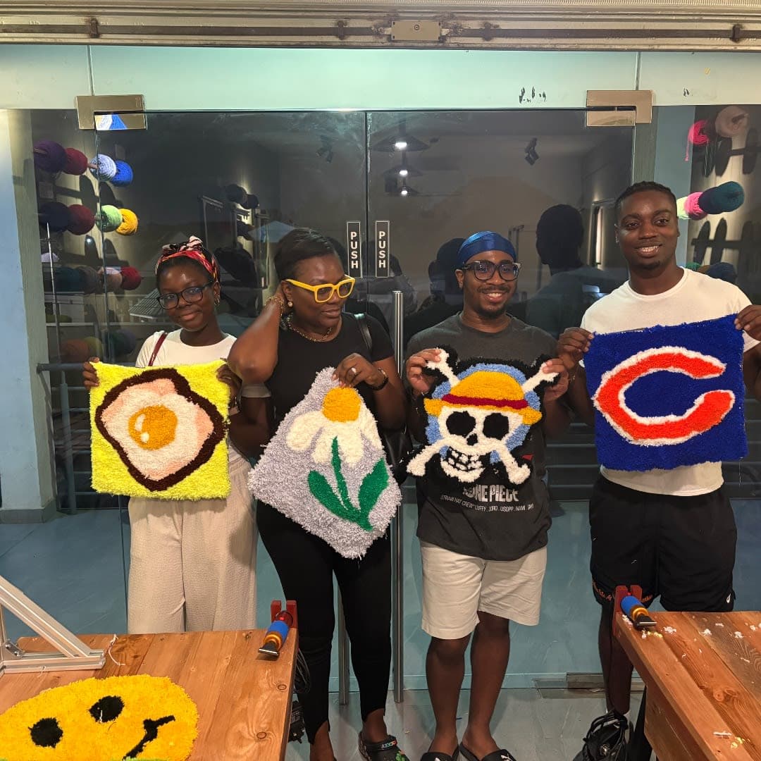 Tufting Workshop with Yarn and Frame in Accra, East Legon view 4
