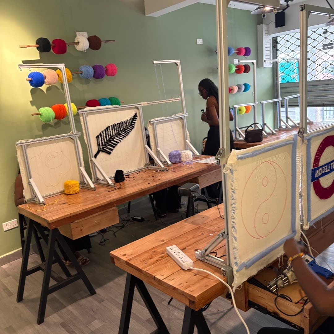 Tufting Workshop with Yarn and Frame in Accra, East Legon main