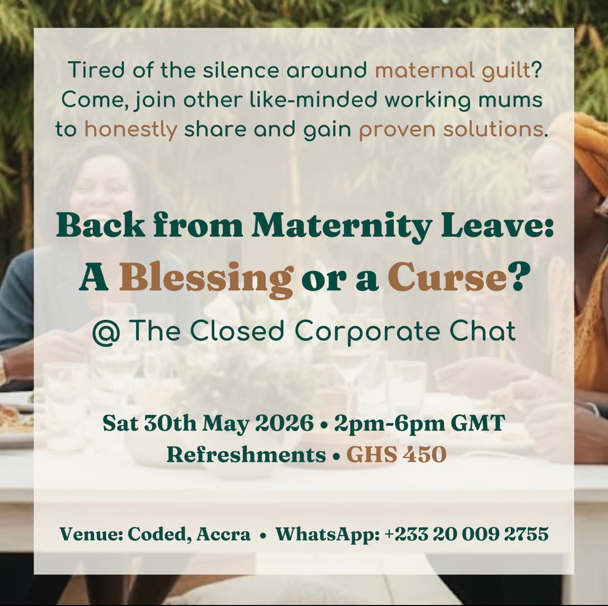Back from Maternity Leave? A Blessing or a Curse? - The Closed Corporate Chat view 2